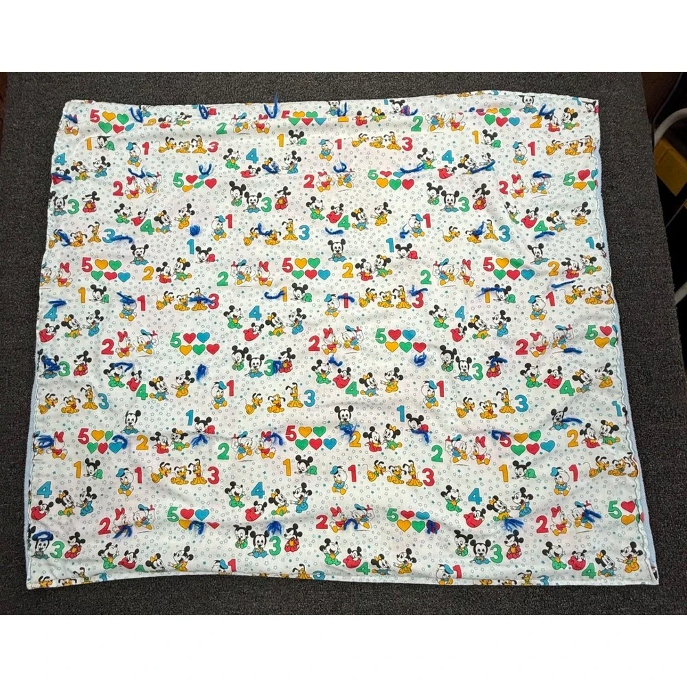 Vintage Disney Baby Blanket Mickey Pluto Donald‎ 40 x 34